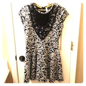Black and white floral patterned dress